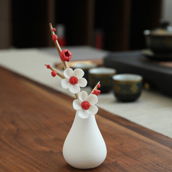 陶瓷手工花瓶桌面摆件客厅插花现代家居卧室艺术装饰品D04-89A梅花瓶【手工艺术品】	